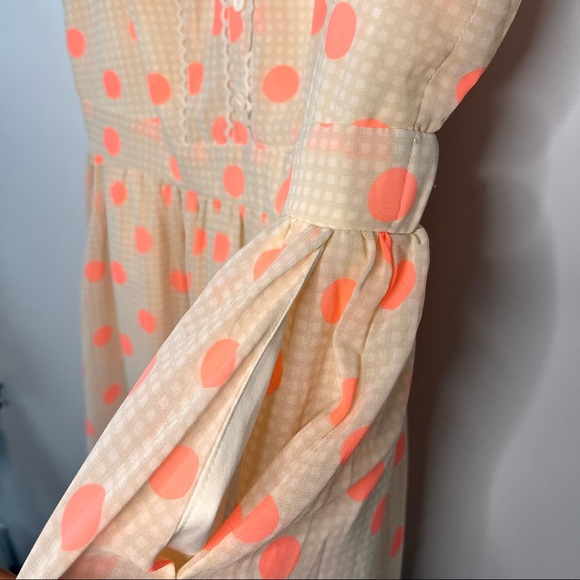 Peach and coral polka dot dress - Picture 6 of 6